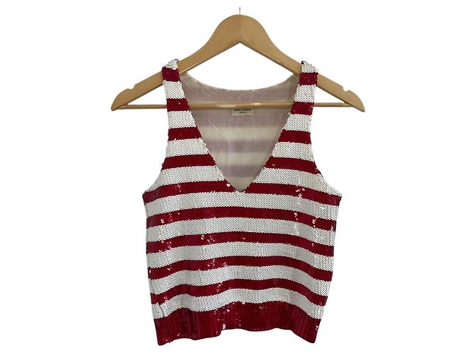 Autre Marque Top Saint Laurent rayé T.S Red