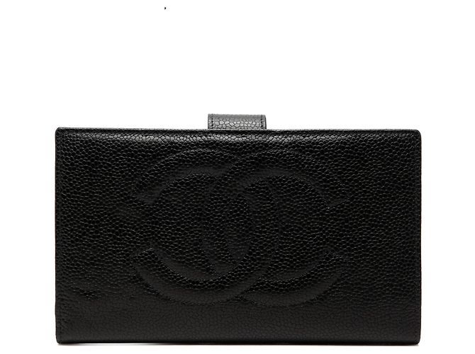 Cartera larga Chanel CC Caviar negra Negro