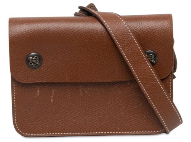 Pochette Hermès Courchevel marrone e borsa vita verde