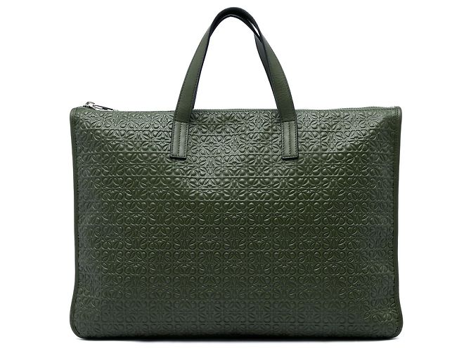 Pasta de Negócios Toledo em couro com relevo Anagram LOEWE Verde
