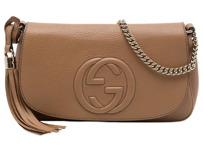 Borsa a tracolla Soho Chain Gucci Medium in pelle di vitello marrone