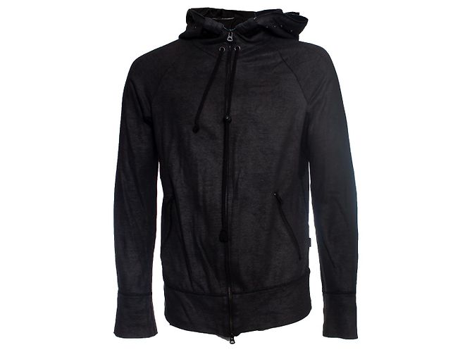 Autre Marque L.G.B. Kapuzenstrickjacke in Antrazit Grau