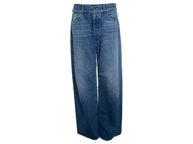 Alanui, vaqueros wide leg con flecos Azul
