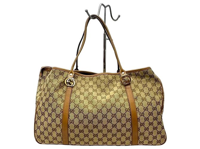Gucci GG Monogramm Canvas Shopper Braun Beige