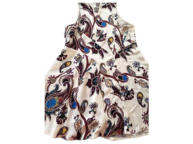 Vestido de verão em seda estampado Mary Katrantzou Branco Multicor
