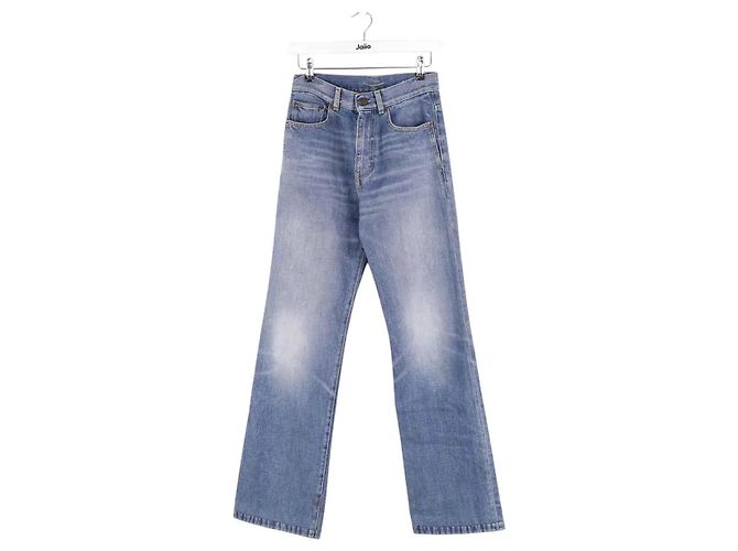 Autre Marque Vaqueros Wide Leg Saint Laurent Azules Algodón
