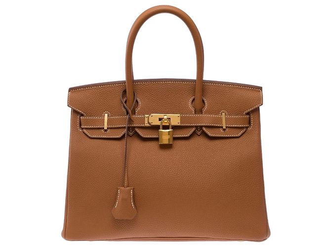 Hermès Bolsa HERMES Birkin 30 em Couro Dourado - 104003