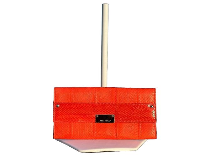 Jimmy Choo orange leather wallet