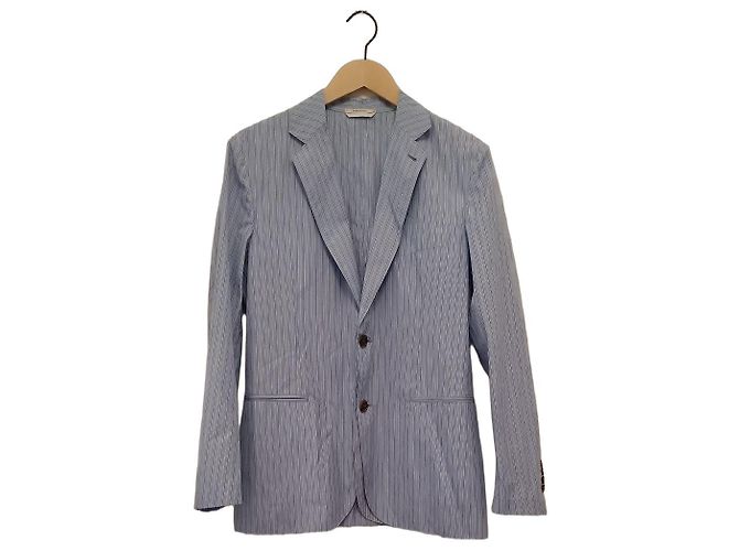 Hermès Veste rayée bleue et blanche