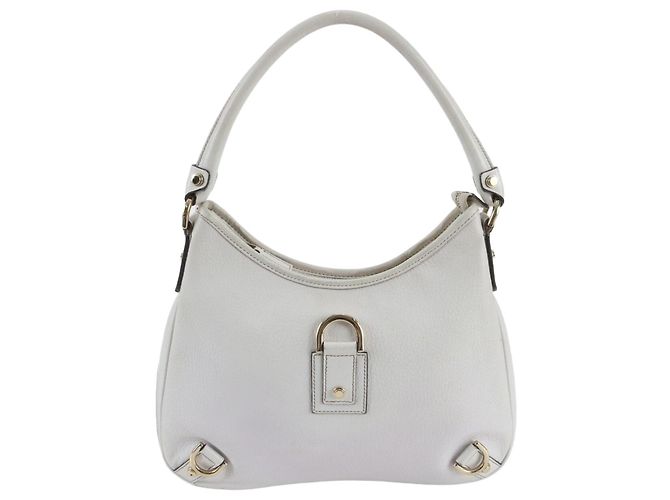 Bolsa de Ombro em Couro Gucci Abbey Branco