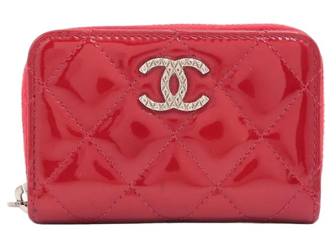 Monedero de piel Matelassé Chanel Roja