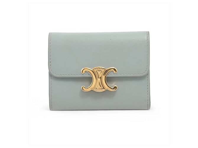 Céline Portefeuille à rabat Celine Triomphe Small Bleu clair