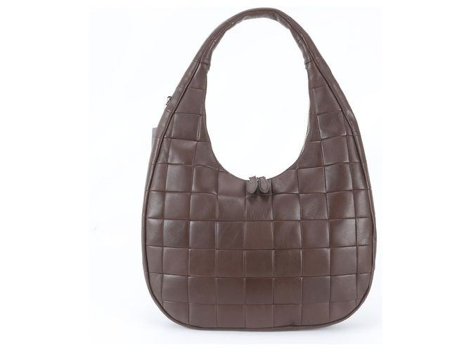 Coach Topia Alter Ego Crescent Leather Shoulder Bag Brown