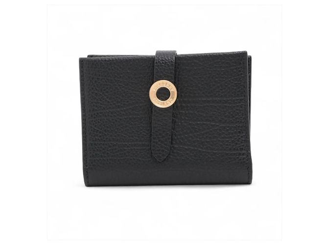Portafoglio bi-fold Burberry in pelle nera Nero
