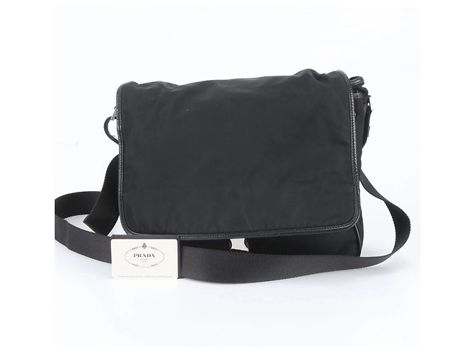 Borsa a tracolla Prada Tessuto Nylon Triangle Logo V166 Nero