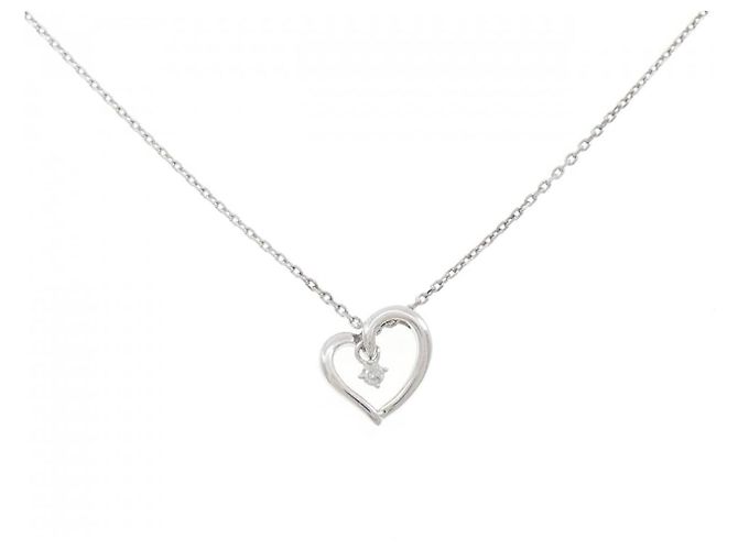Autre Marque Colar de ouro branco K10 e diamantes Prata