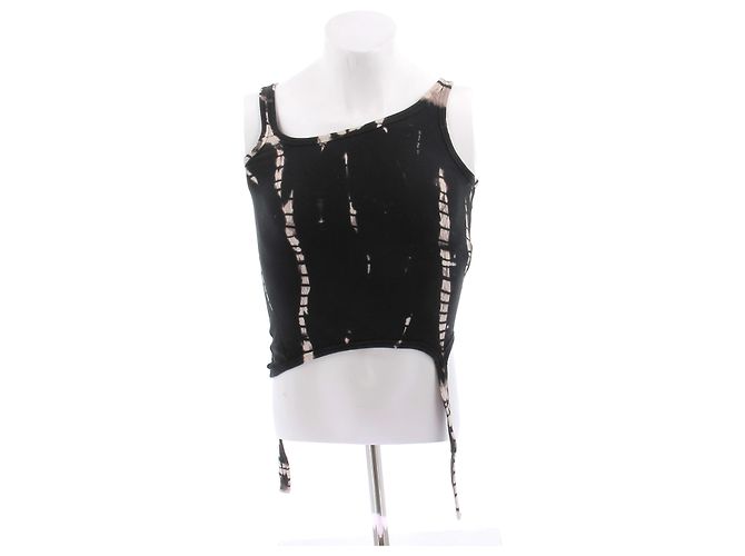 Autre Marque DION LEE Tie-Dye Tanktop Baumwolle Schwarz