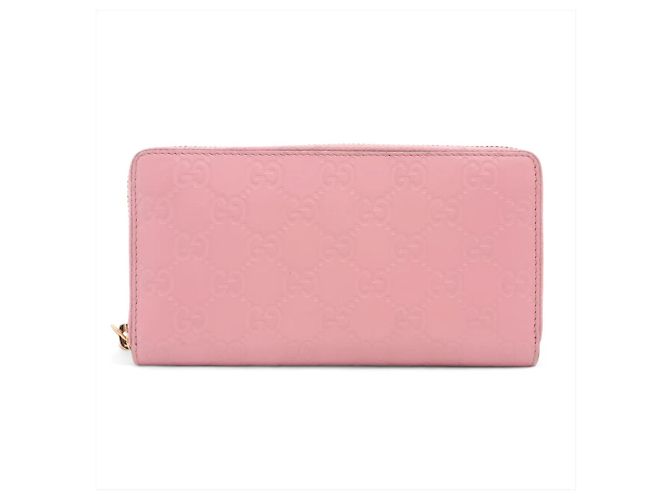 Cartera larga Gucci Guccissima de piel rosa