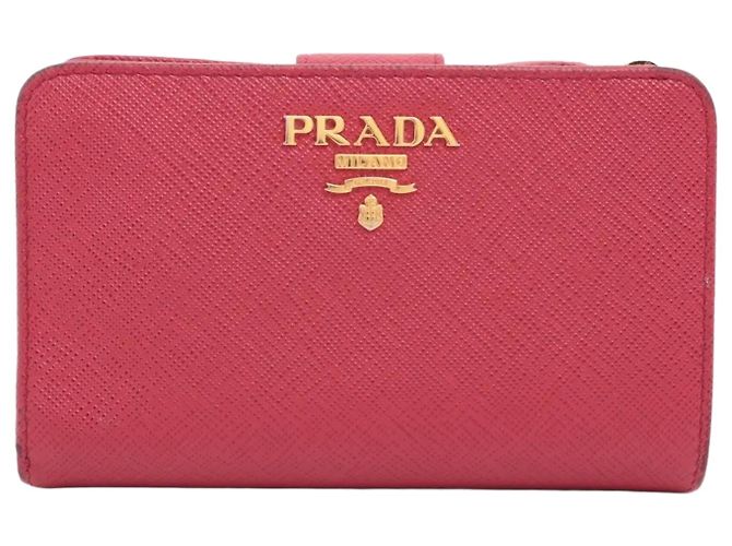 Prada Bi-fold Geldbörse aus Saffiano-Leder Pink