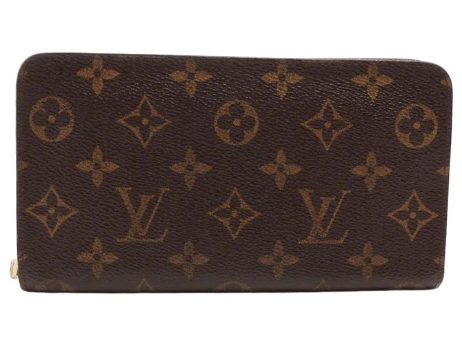 Louis Vuitton Monogram Porte Monnaie Zip Long Wallet Brown