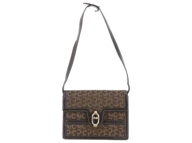 Céline Celine Sulky Carriage Hardware Bolsa de Ombro/Bolsa de Mão 2-Way Marrom