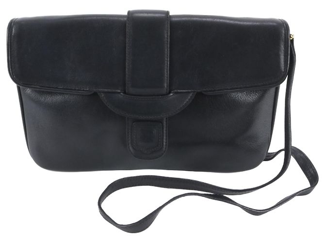 Céline Sac à épaule en cuir Celine Noir