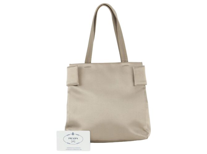 Prada B8585 Satin Tote Bag Gold Golden