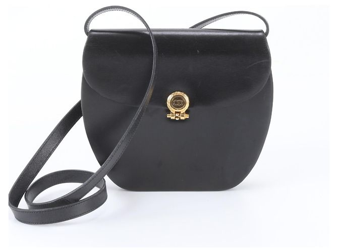 Borsa a tracolla e spalla in pelle Christian Dior Nero