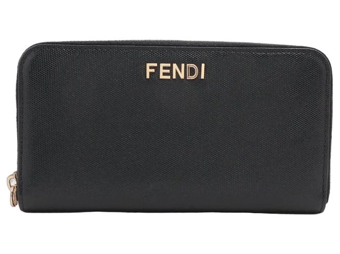 Fendi 8M0024 Black Leather Long Wallet