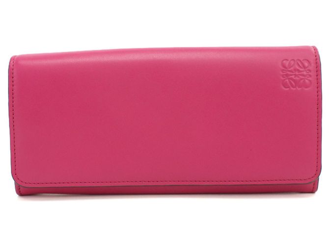 Cartera larga Loewe de piel de becerro rosa