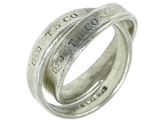 Autre Marque Anello Tiffany Vintage Interlocking Argento