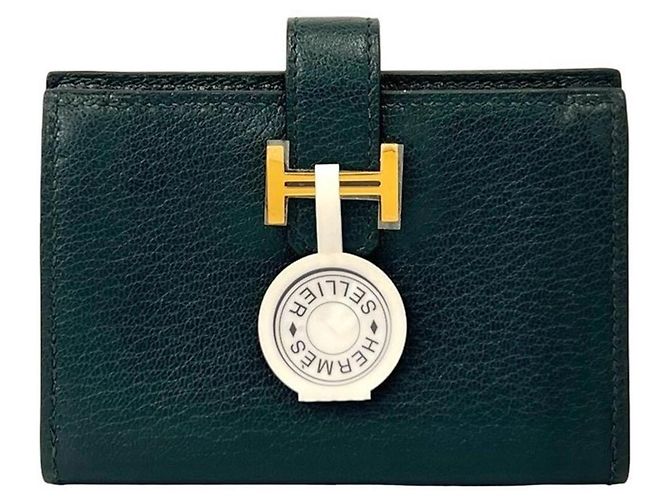 Hermès Hermes Bearn Visitenkartenetui Grün