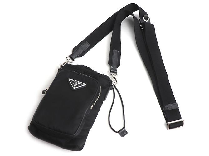 Prada Borsa a tracolla per smartphone in Re-Nylon Nero