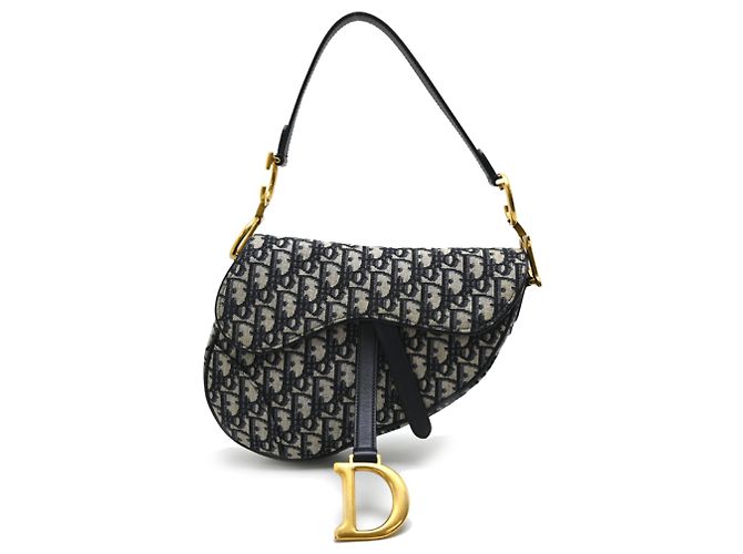 Borsa Saddle Christian Dior Dior Trotter Blu navy