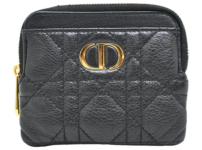 Monedero de piel negra Christian Dior Negro