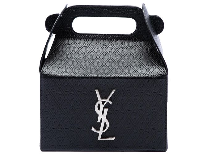 Autre Marque Bolsa de mão Saint Laurent Take Away Box em couro monograma preto