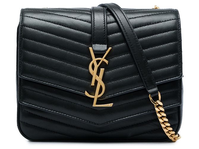 Autre Marque Borsa Saint Laurent Sulpice Small in nappa monogram chevron verde Verde scuro