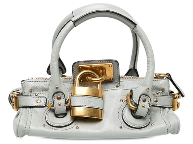 Borsa a mano Chloé Paddington Small in pelle blu Blu chiaro