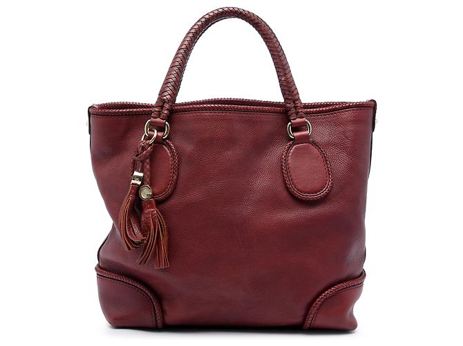 mala Gucci Marrakech em pele de vitelo vermelha Vermelho Bordeaux