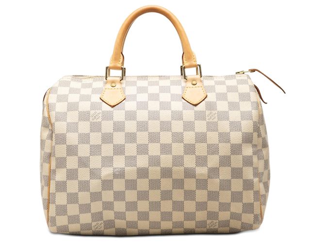 Louis Vuitton White Damier Azur Speedy 30 Branco
