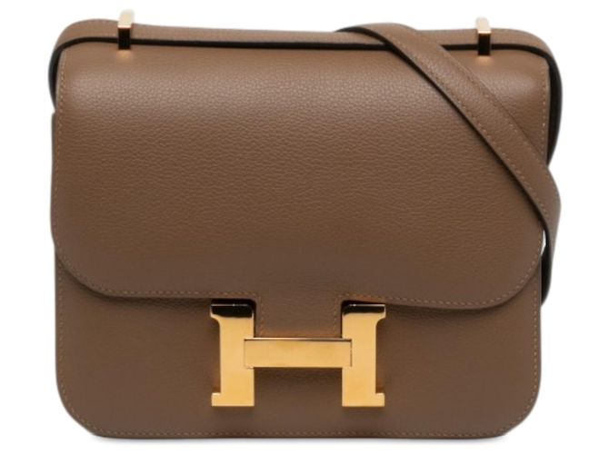 Hermès Brown Mini Chevre Mysore Constance 18 Marrom