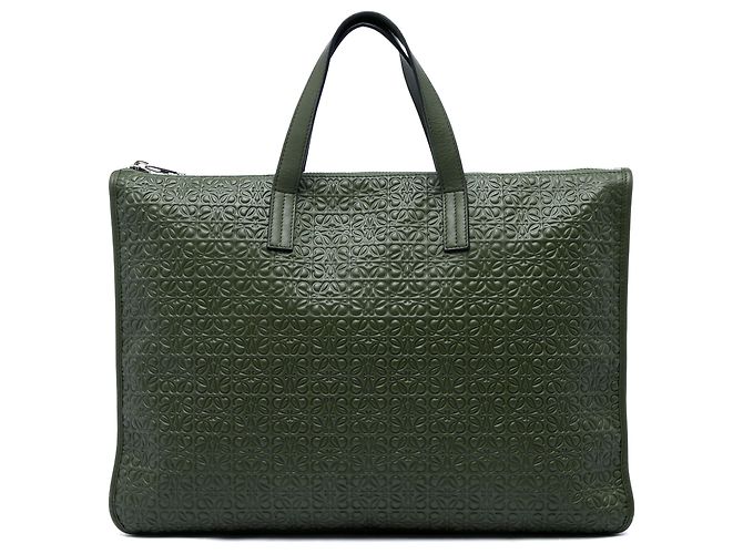 Pasta Toledo em couro com relevo Anagram verde LOEWE Verde escuro