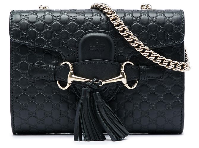 Gucci Mini Microguccissima Emily Crossbody Negro