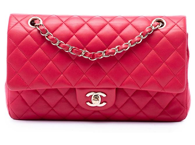 Chanel Pink Medium Classic Lambskin Double Flap