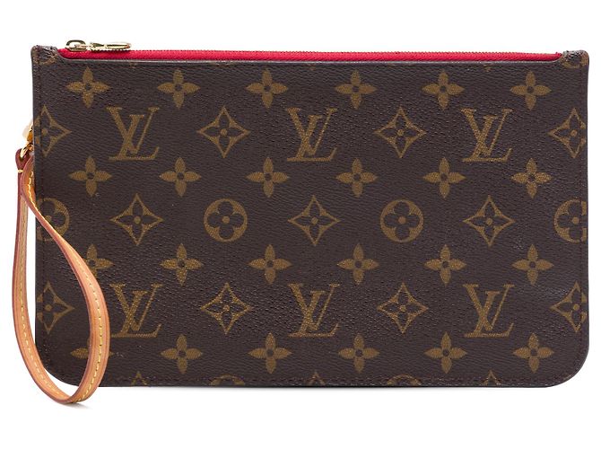 Pouch Louis Vuitton Brown Monogram Neverfull MM Marrone