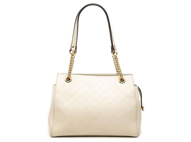 Gucci Guccissima Soft Schultertasche Medium weiß