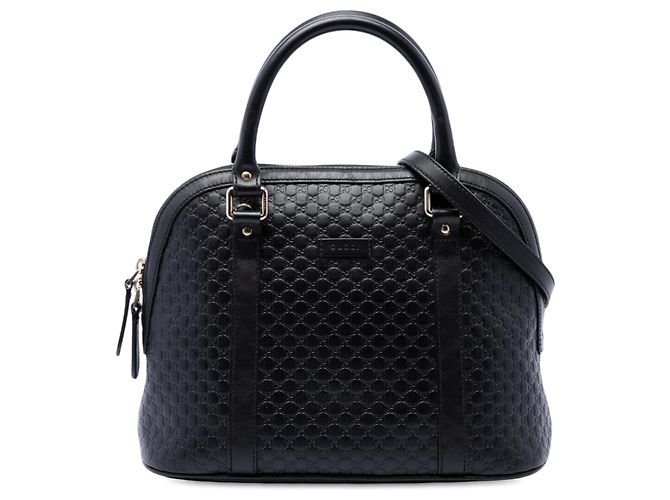 Bolso Dome Satchel Gucci Medium Microguccissima Negro