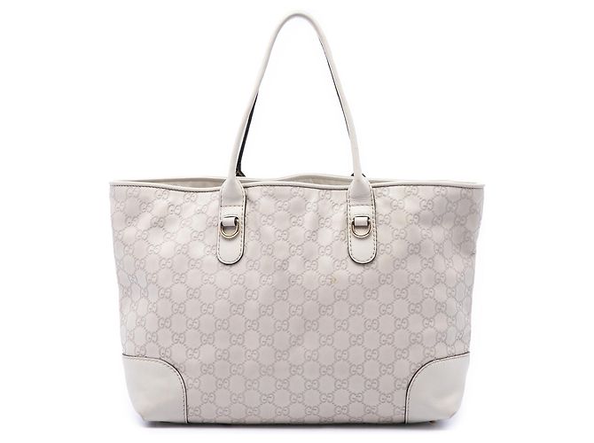Gucci White Guccissima Heart Bit Tote Weiß Aus weiß