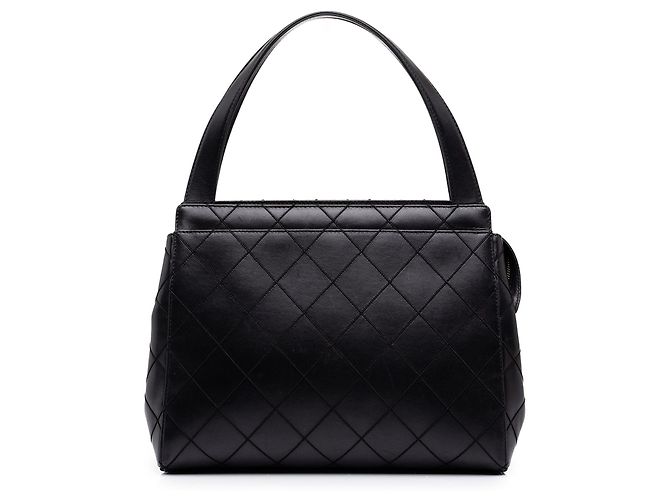 Chanel Handtasche aus schwarzem Lammleder mit CC-Steppung
