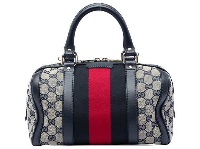 Bolsa Boston Gucci Joy Small em tela GG bege e Web
